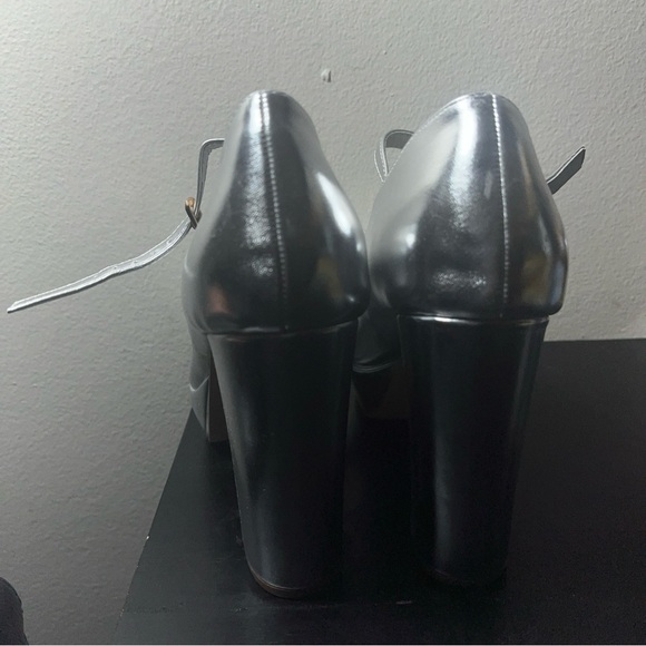 Perphy Platform Mary Janes Block Heels Pumps for Women Metallic Silver Sz 8 - Picture 5 of 12